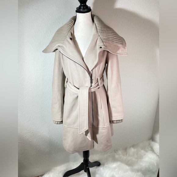 Express Womens Wool Blend Knit Collar Trench Jacket Coat. Ivory. Size Sm… - Picture 1 of 7